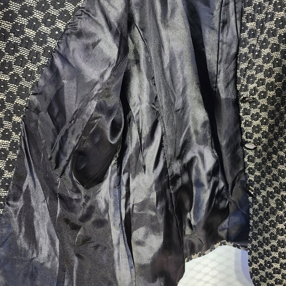 BLACK PEPPER winter jacket size 10 black white warm short bomber blazer - Picture 5 of 13